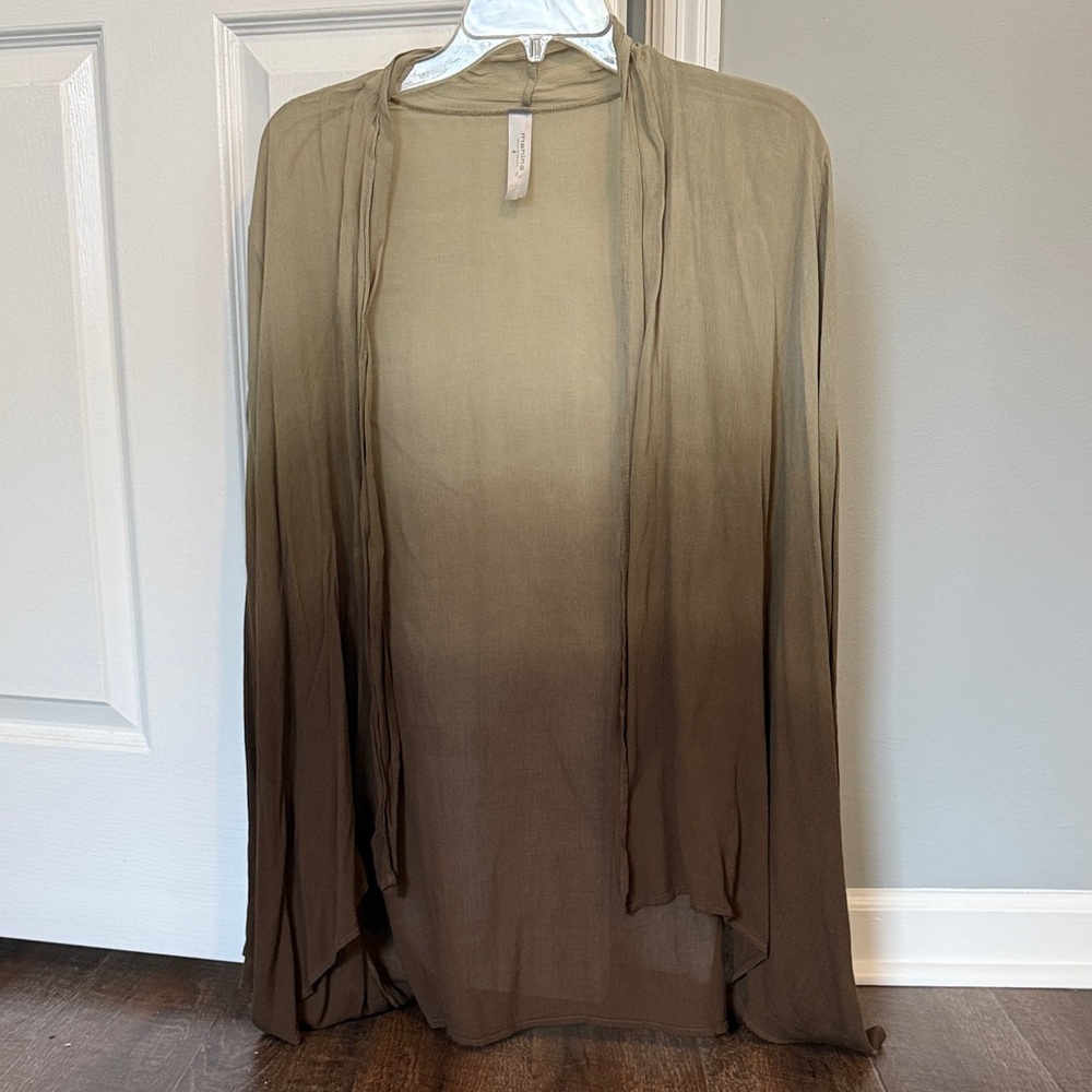 Mahina Olive Green Open Cardigan